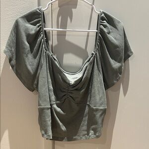 American Eagle Outfitters green Ruched Blouse